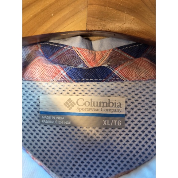 Columbia PFG Shirt Mens XL Blue Short Sleeve Vented Fishing Button Front Outdoor - Picture 6 of 9